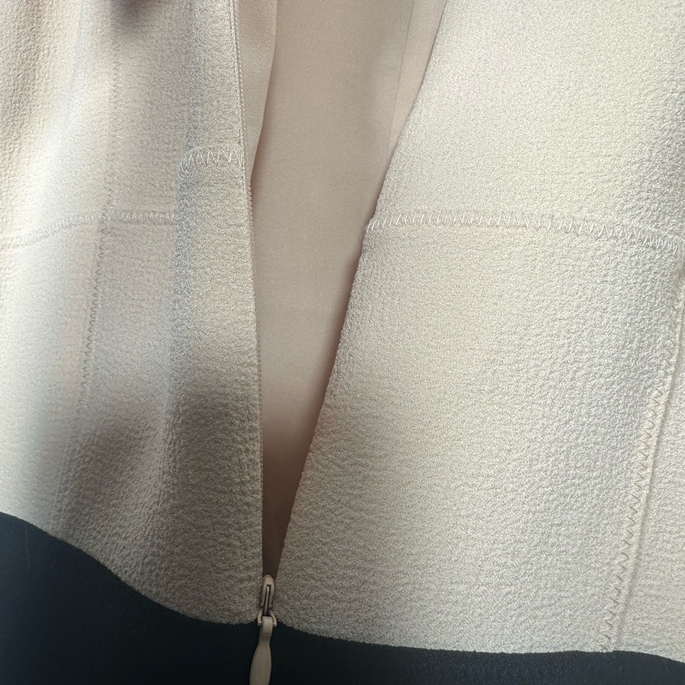 Ann Taylor ColorBlock Dress Sleeveless Beige Black Sheath Style Two Tone size 4 - Picture 7 of 9